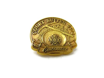 Vintage 1992 IOF Foresters Pin Court Sutter #974 Centennial 1892-1992 Gold Tone