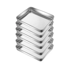 Small Cookie Baking Sheet Pans Stainless Steel 304 Tiny Serving Tra... Fast Ship
