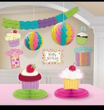 Kit Decoración Cumpleaños Cupcakes Cupcakes Dulces 10 Piezas Centro de Mesa