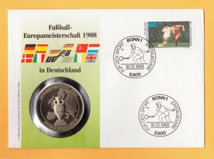 FUSSBALL EM 1988 IN DEUTSCHLAND ** NUMISBRIEF MIT SCHWERE ...