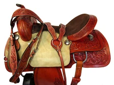 WESTERN TRAIL ARABIAN HORSE SADDLE 15 16 PLEASURE TOOLED USED LEATHER TACK SET