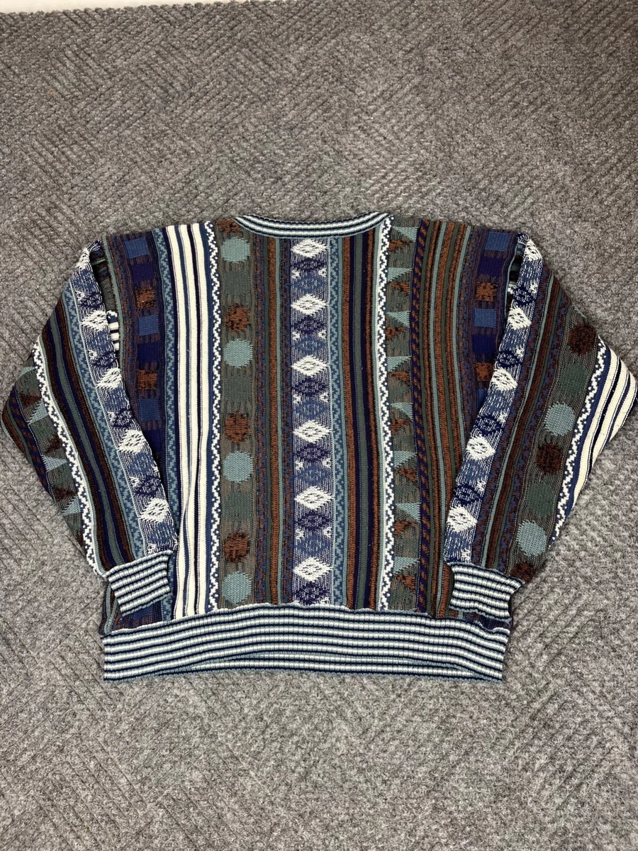 Vintage American Priority Sweater Adult Large 3D Knit Crewneck