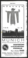 Pre WW2 Munich Alps Germany Travel Tourist Brochure Map 1935
