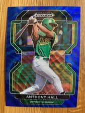 2022 Prizm Draft Picks Baseball Blue Wave #PDP130 Anthony Hall - Oregon Ducks