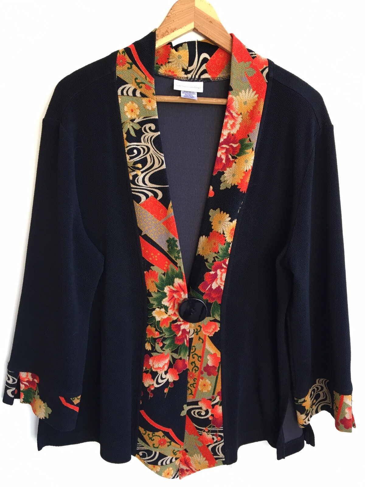 faux leather open front jacket