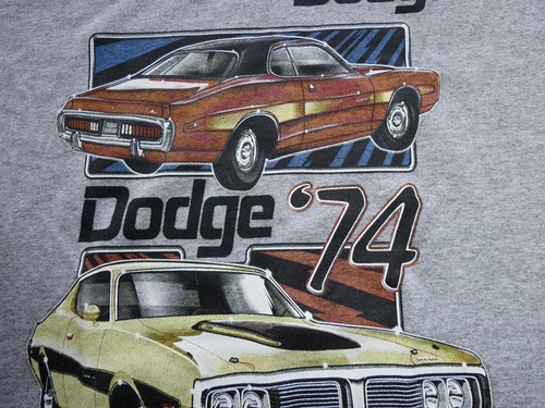 Dodge '74 Charger R/T kurzärmeliges T-Shirt, grau, Größe Small (S), Jerzees-Etikett - Bild 5 von 21