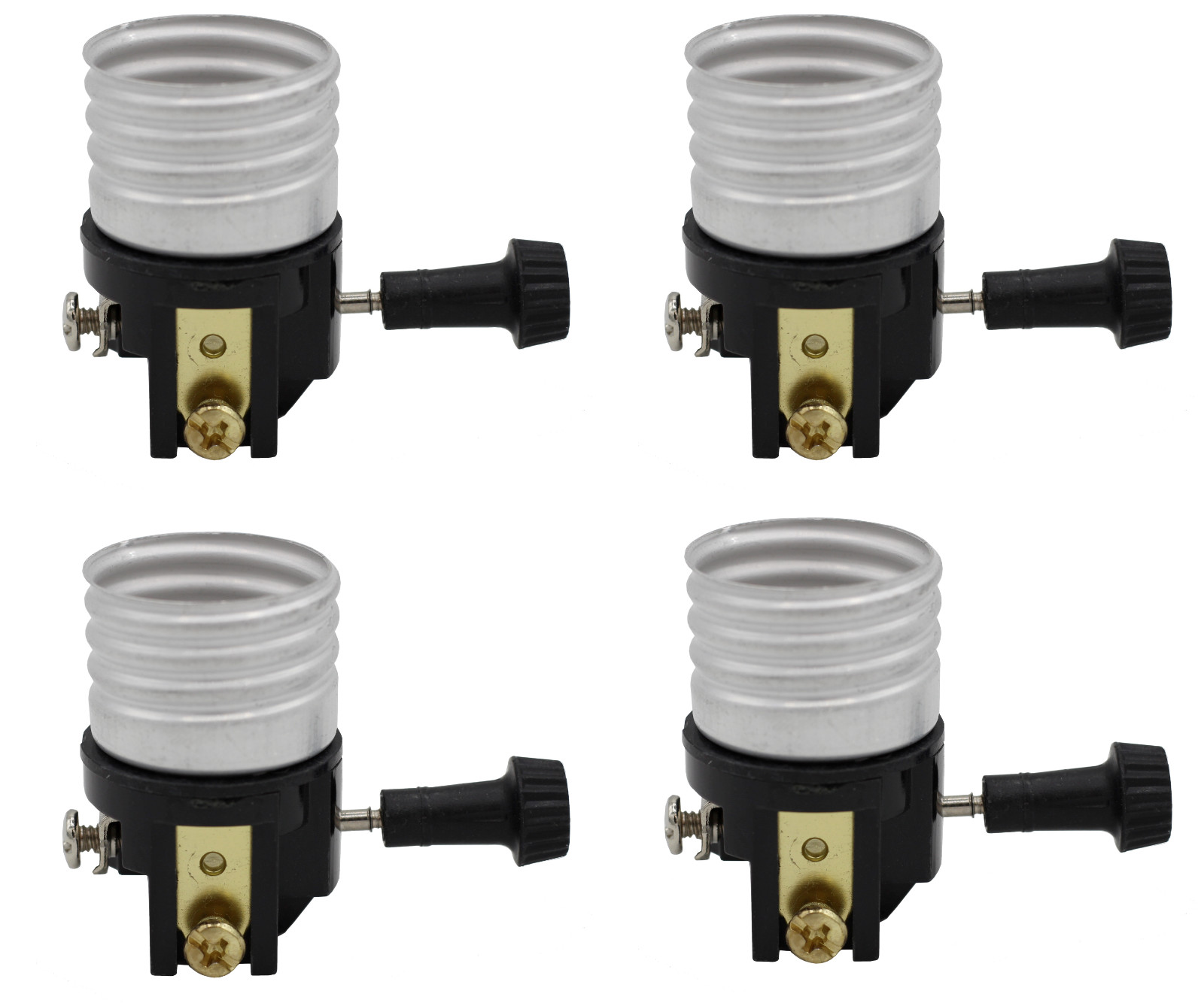  3 Way Socket Replacement for Lamps, Medium Base Interior Only | Pack of 4 