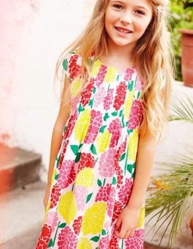 Mini Boden Pretty Pintuck Floral Dress 4 5 Y