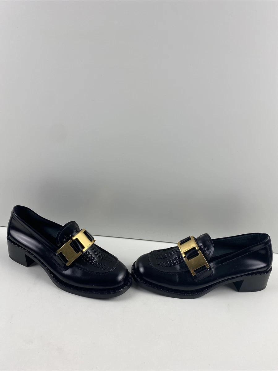 Men's Gold Chain Loafers Slip on Patent Leather Red Sole Dress Shoes 9 M US / Black