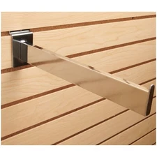 24 Slatwall Slat Grid Faceouts 12" Chrome Tube Retail Hooks Display Metal