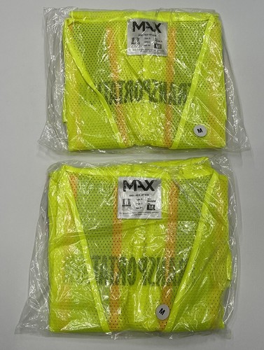 2X MAX430 SAFETY VEST TRANSPORTATION W/SILVER REFLECTIVE 4 FRONT BAGS MEDIUM - Picture 5 of 5