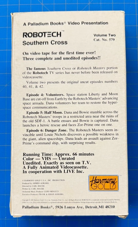 ROBOTECH SOUTHERN CROSS Vol 7 Ep 4-6 VHS Unrated Animation TV Series - Image 2 of 4