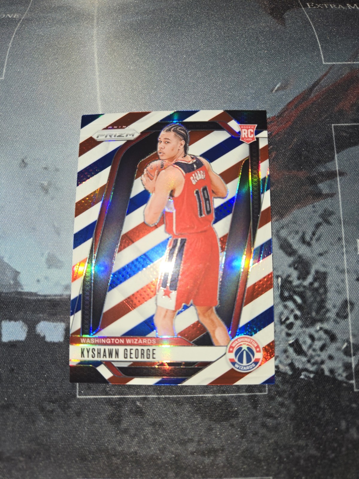 Kyshawn George RC [Red White Blue] #257 2024 Panini Prizm Wizards Color Match NM