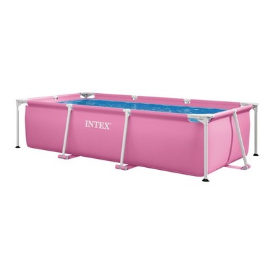 Intex 8.5' x 26'' Rectangular Frame Above Ground Outdoor Swimming Pool, (Used)