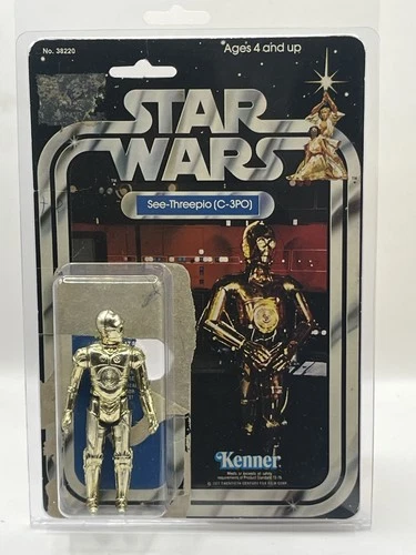 See-Threepio (C-3PO) Vintage Kenner Star Wars COMPLETE + 021 SW Cardback + Case