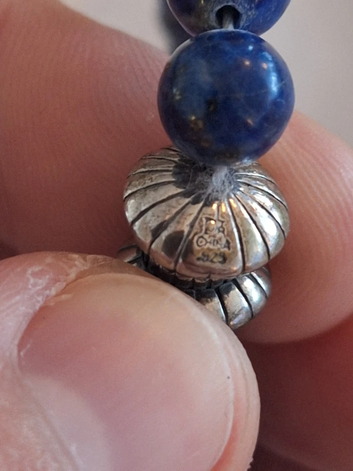 Collar magnético de lapislázuli 925 con cuello de ley Foto 2 de 4