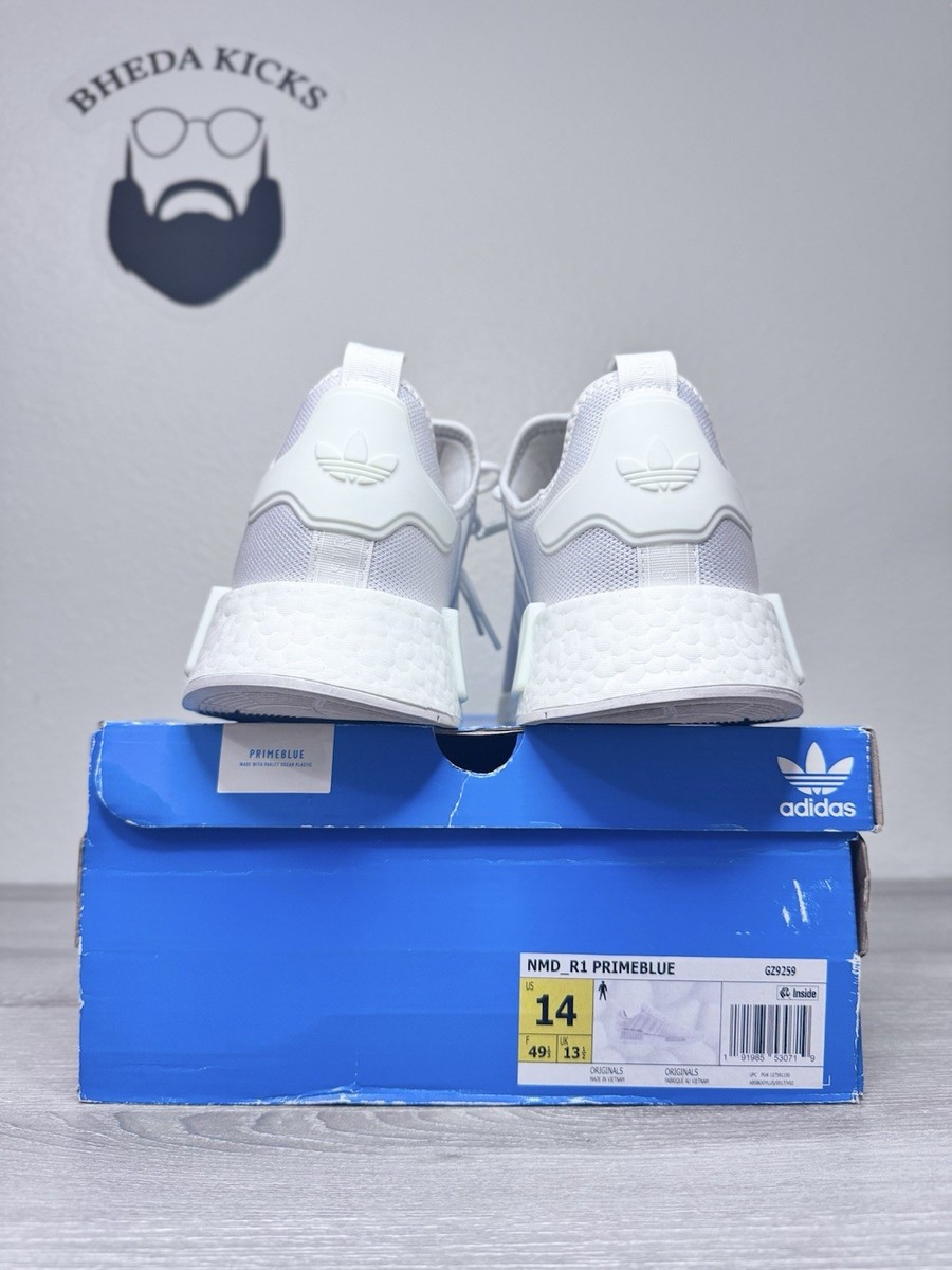 Size 14 - Adidas Mens Shoes White GZ9259 NMD R1 Running Sneakers