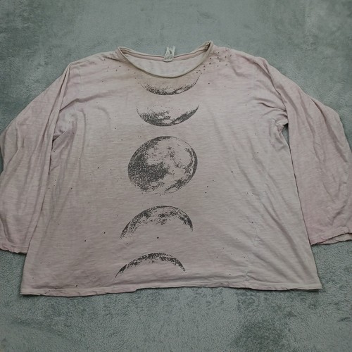 Magnolia Pearl Shirt Womens One Size Pink Moon Stars Master of Time - Picture 1 of 8