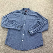 UNTUCKit Shirt Mens Large Blue Slim Fit 100% Cotton Button Down Long Sleeve