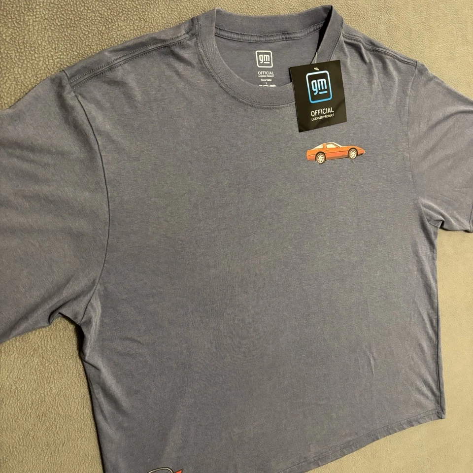 通用官方授权 Corvette 衬衫男式 L 码双面灰色全新带标签 — 第 2/4 张图片