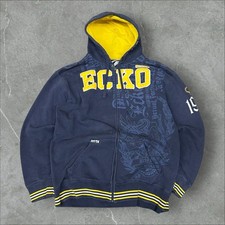 Ecko Unltd Hoodie Men XL Navy Blue Full Zip Y2K Grunge Skater Streetwear Hip Hop