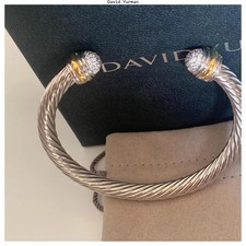 David Yurman 7mm Diamond Dome Cable Cuff Bracelet