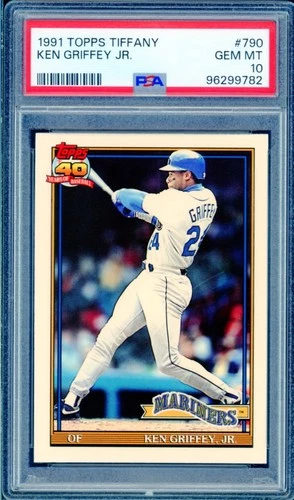 1991 TOPPS TIFFANY #790 KEN GRIFFEY JR HOF MARINERS PSA 10 GEM MINT POP 101