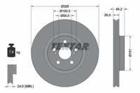 2X Textar Bremsscheibe PRO 92135603 FüR Toyota Avensis ADT250_ ADT250R CDT250_