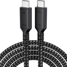 DteeDck USB 4 Cable 6ft for Thunderbolt 4, USB4 40Gbps High 6 Feet, Black