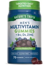 Nature's Truth Men's Multivitamin Gummies 70 Count Vegetarian Blueberry Flavor