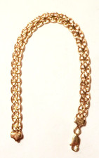 Italian Solid 14K Yellow Gold Double Mariner Link 7" Bracelet 5.5mm Wide