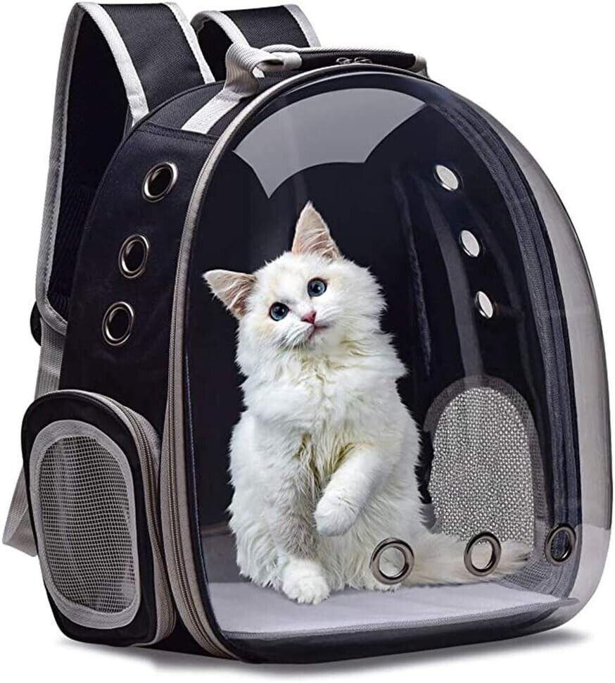 Sac à dos respirant transport capsule pour chat avec hublot panoramique et ventilation optimale