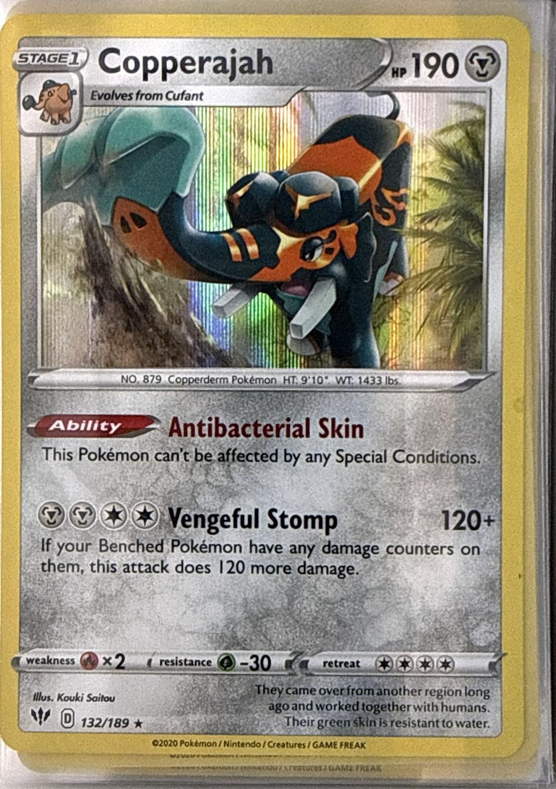 COPPERAJAH 132/189 HOLO RARE DARKNESS ABLAZE POKEMON NM/M