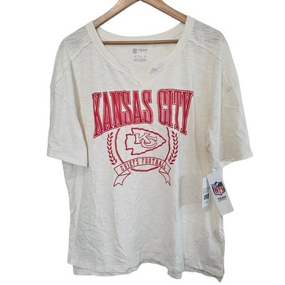 NFL Kansas City Chiefs Shirt Women Sz XL White KC Football Game Day Fan Swiftie