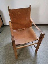 Safari Sessel Armlehnstuhl Wilhem Kienzle? Cognac Leder ~1950 Design Stuhl Büro