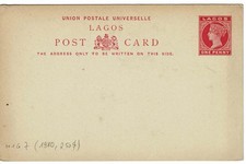 Lagos 1893 Postal Stationery Postcard HG 7 unused Ganzsache Postkarte