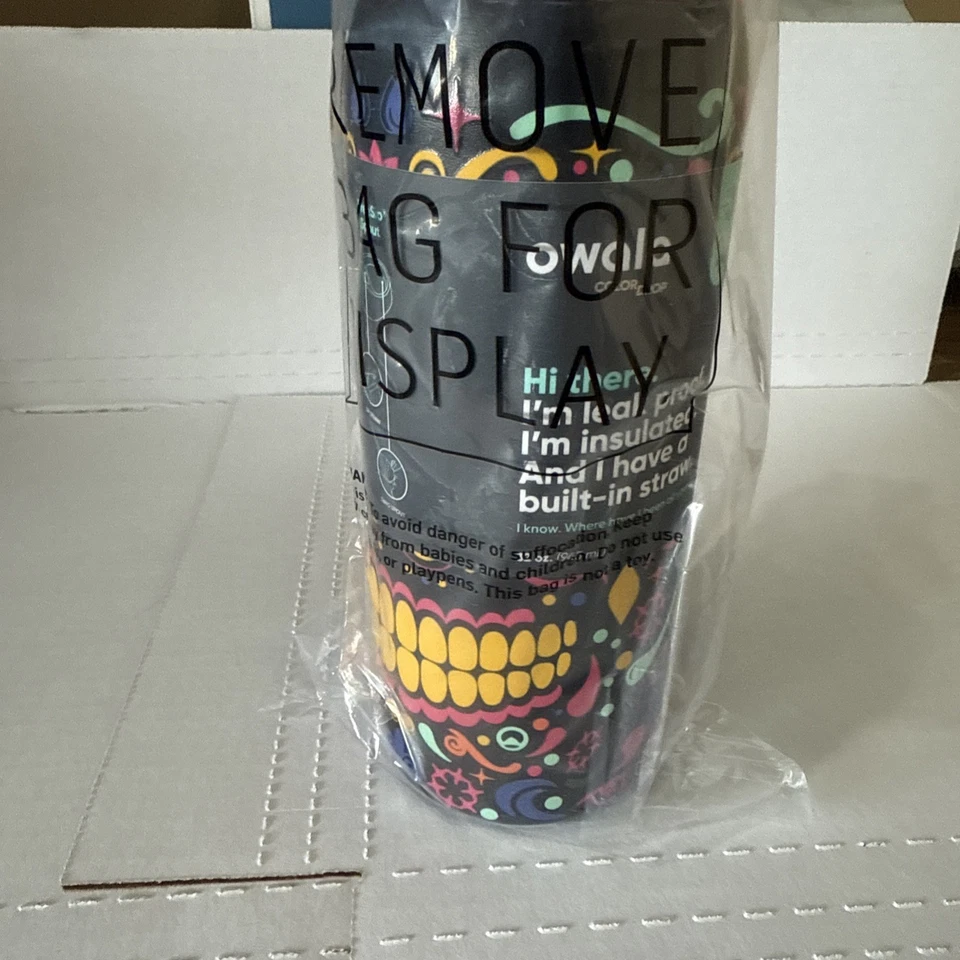 Бутылка для воды Owala FreeSip Sugar Skull 32 унции нержавеющая сталь совершенно новая - Изображение 2 из 4