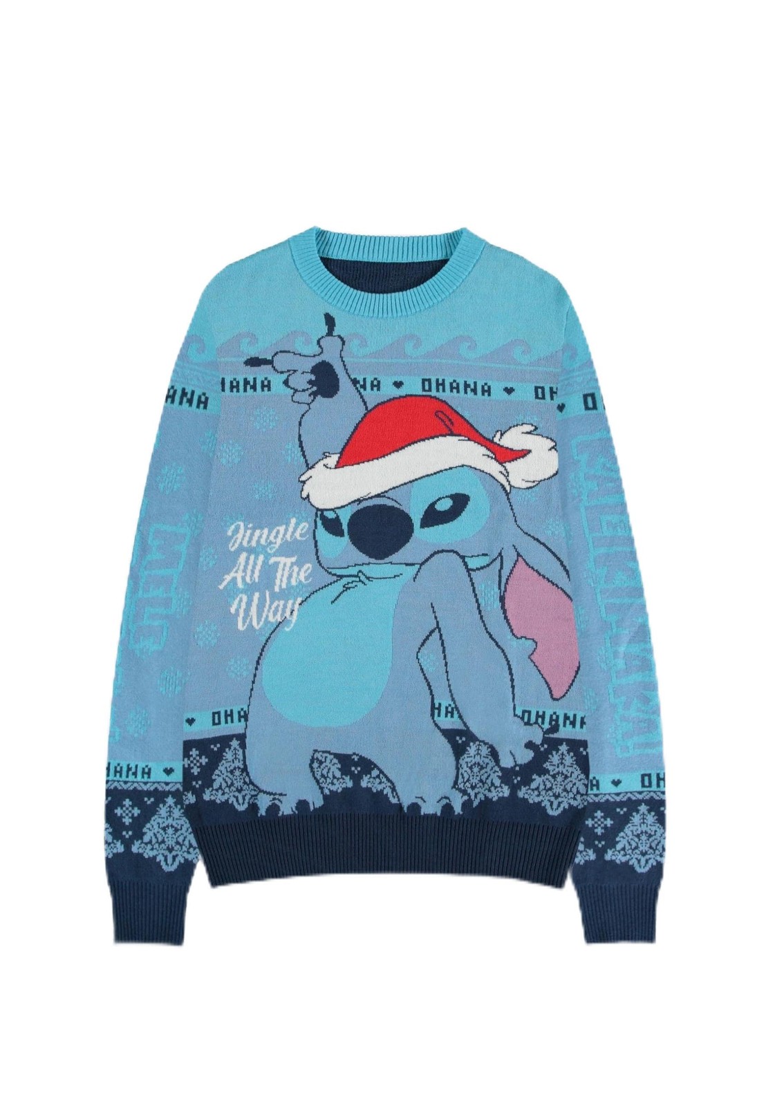 Disney Lilo Stitch Christmas Jumper Felpa Unisex-Adulto M Blu