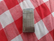 VINTAGE BIC SILVER EMBOSSED CHROME FLIP COVER CASE RIBBED CIGARETTE LIGHTER #6