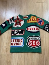 Vtg Rare Hysteric Glamour Kids Patchwork Knit Sweater Jumper Green 120cm