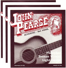 Acoustic Strings Phosphor Bronze Light 12-53 (3 Pack Bundle)