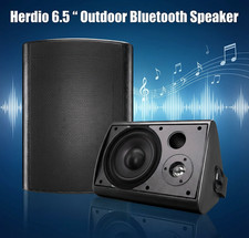 Herdio 6.5" 400W In/Outdoor Bluetooth Speakers Wall Mount Patio Waterproof Pair
