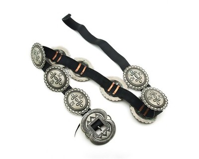 Navajo Concho Belt Sterling Silver Handmade Vintage 40in Long