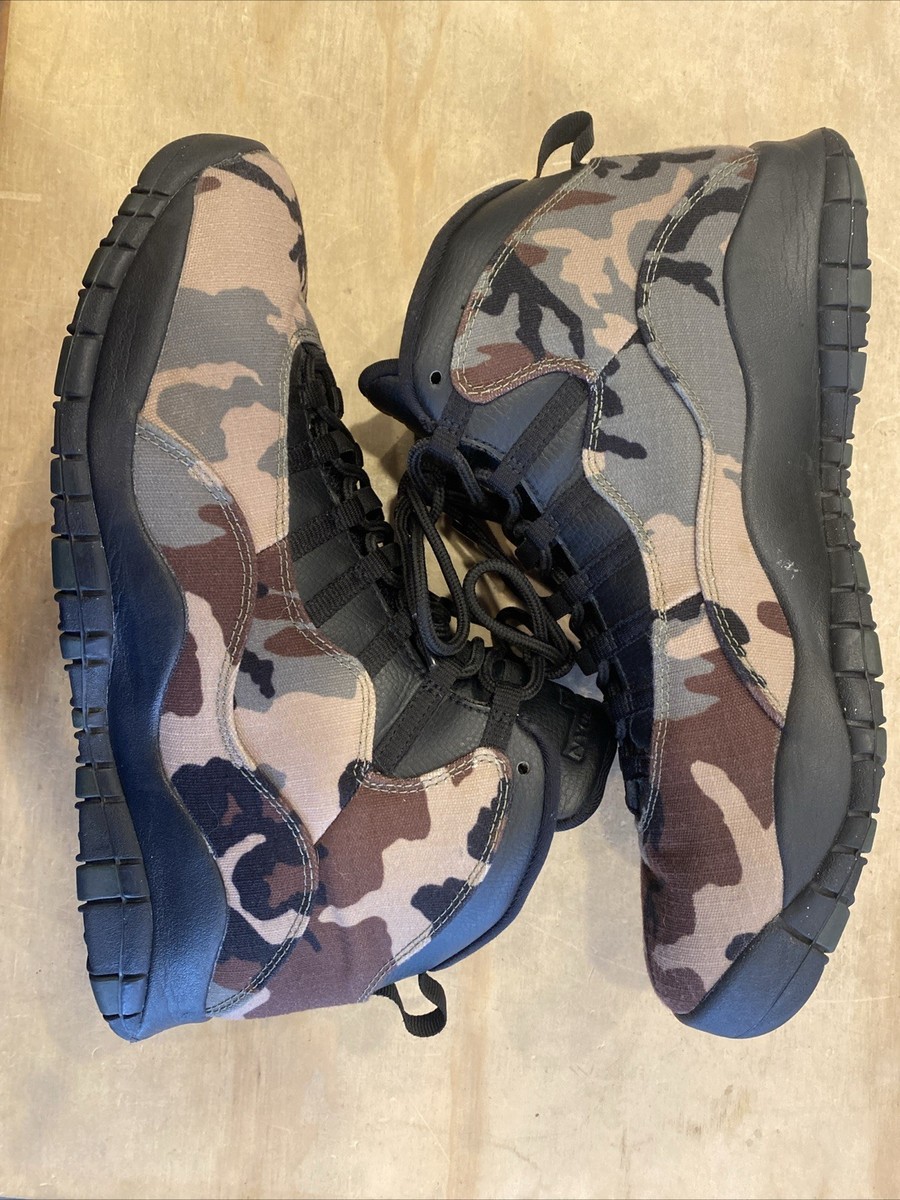 6142) Nike Air Jordan 10 X Retro Woodland Camo Black 310805-201