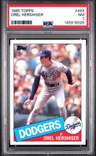 1985 TOPPS #493 OREL HERSHISER ROOKIE RC PSA 7