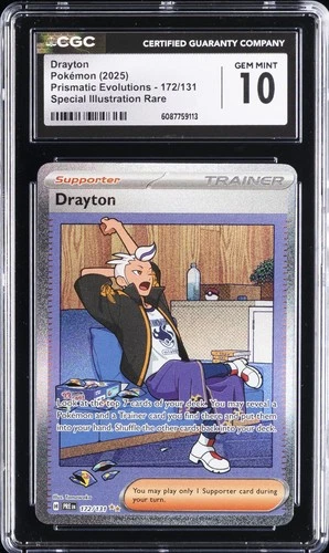 2025 POKEMON PRISMATIC EVOLUTIONS SPECIAL ILLUSTRATION RARE #172 DRAYTON CGC 10