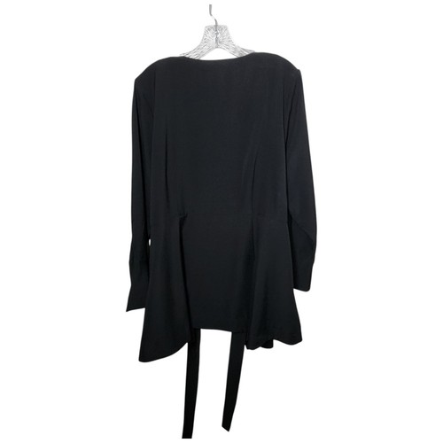 Eloquii Black Wrap Blouse Size 18 Bell Sleeve Top Plus Size Polyester - Picture 16 of 17