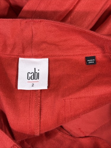 Cabi Pants Womens Size 2 Red Wide Leg Linen Blend Bohemian Hippie Stretch - Picture 9 of 13