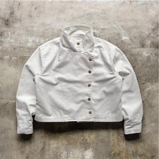Asymmetric White Structured Cropped Jacket