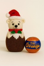 Polar Bear Christmas Pudding Chocolate orange Cover Knitting pattern Xmas